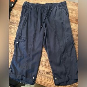 Lane Bryant Navy Blue Cargo Capris